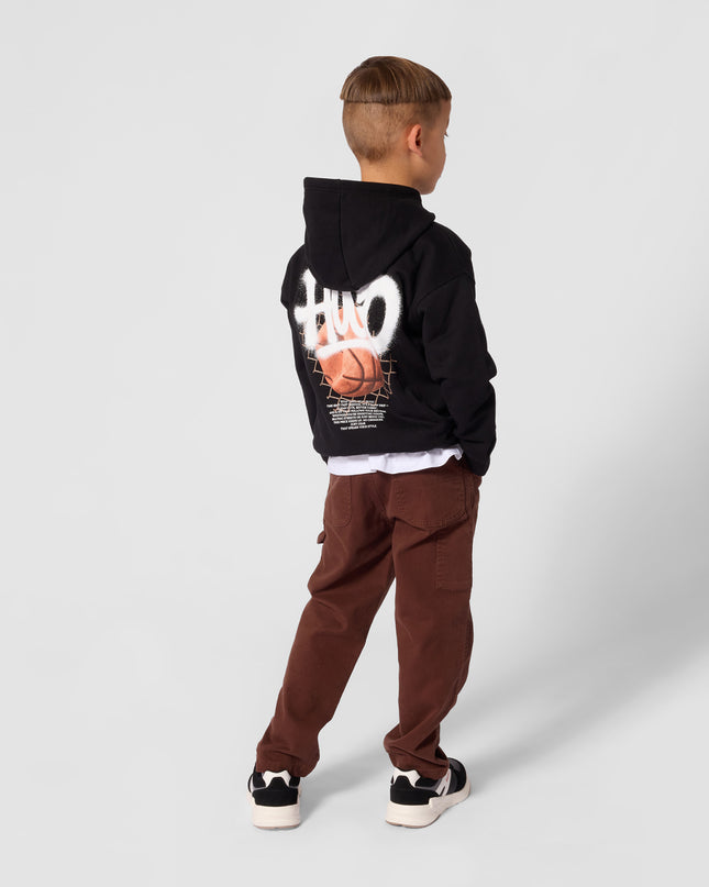kids atelier hugo Black Logo Hooded Sweatshirt