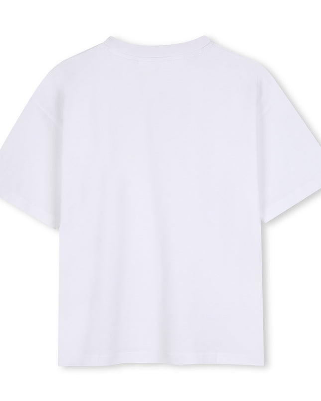 kids atelier hugo White Logo Short Sleeve T‑Shirt