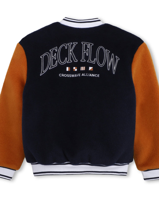 kids atelier Hugo Navy & Burnt Orange Teddy Jacket