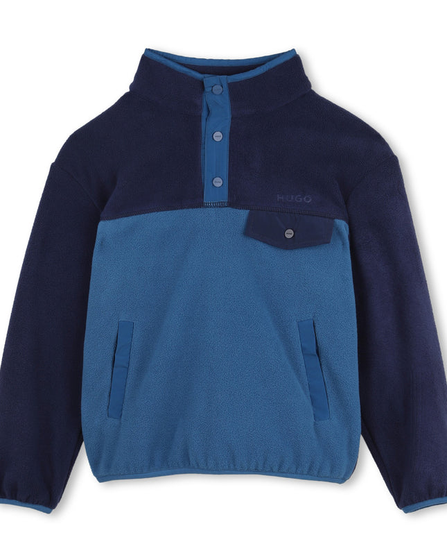 kids atelier Hugo Navy Two-Tone Fleece Sweatshirt