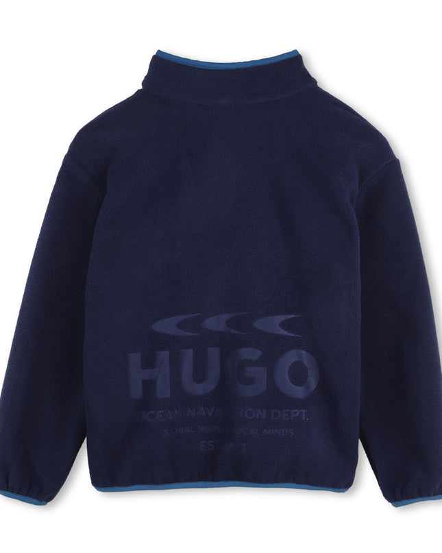 kids atelier Hugo Navy Two-Tone Fleece Sweatshirt