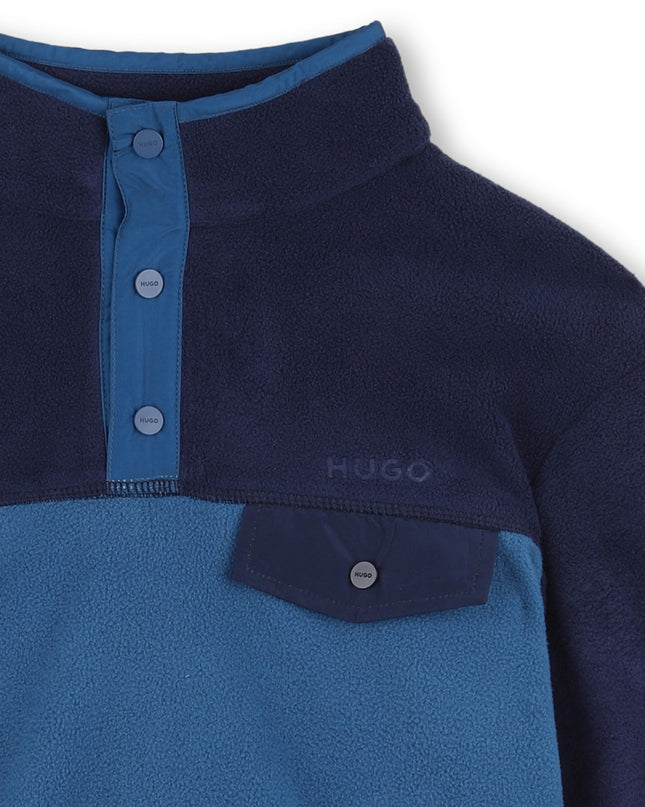 kids atelier Hugo Navy Two-Tone Fleece Sweatshirt