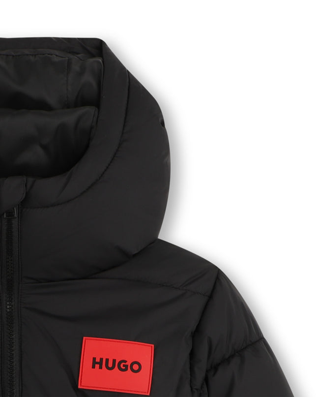 kids atelier hugo Black Hooded Padded Jacket