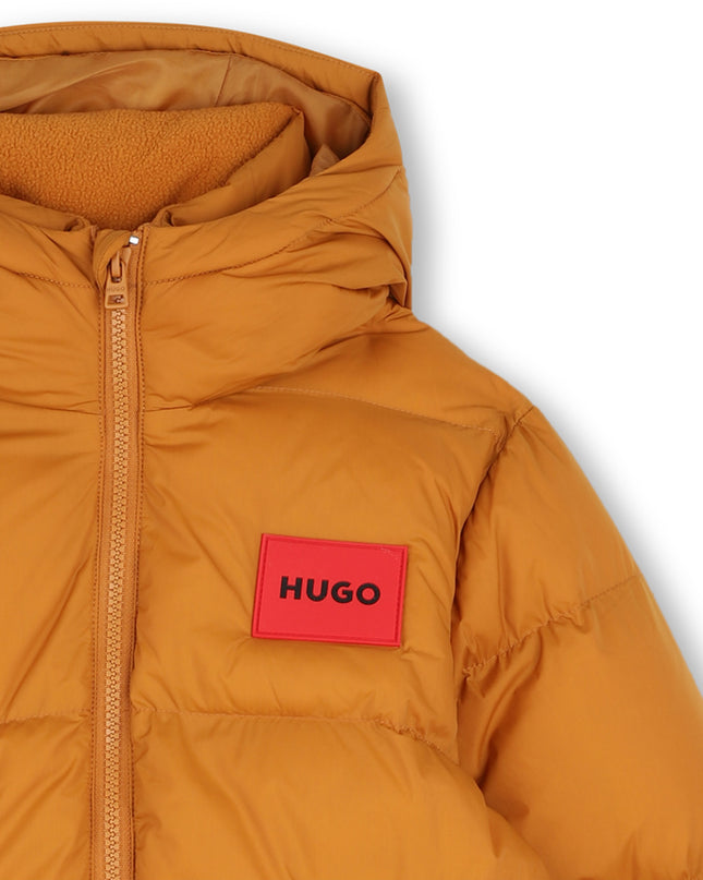 kids atelier hugo Sudan Brown Hooded Padded Jacket