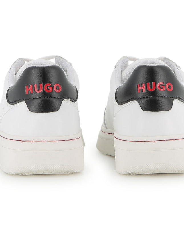 kids atelier hugo White Leather Sneakers