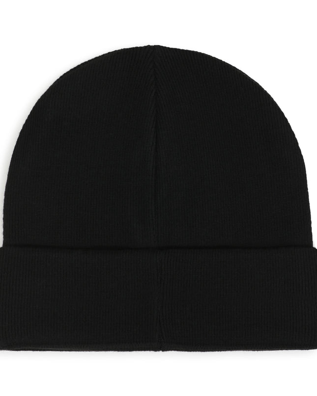 kids atelier hugo Black Knit Logo Beanie