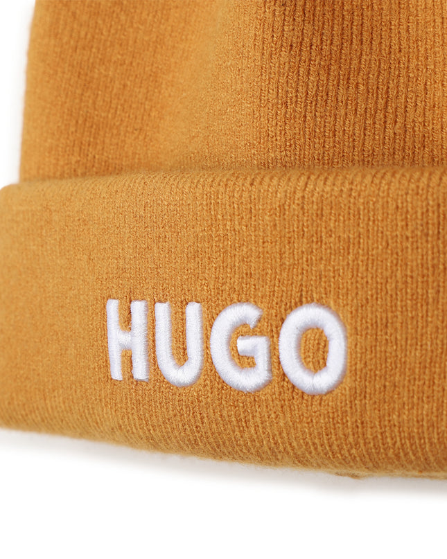 kids atelier hugo Sudan Brown Knit Logo Beanie