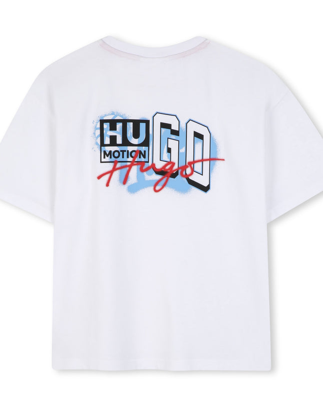 kids atelier hugo White Graphic Logo T-Shirt