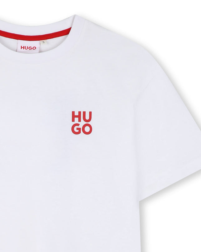 kids atelier hugo White Graphic Logo T-Shirt