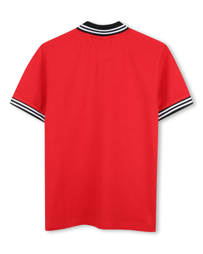 kids atelier hugo Red Contrast Collar Polo