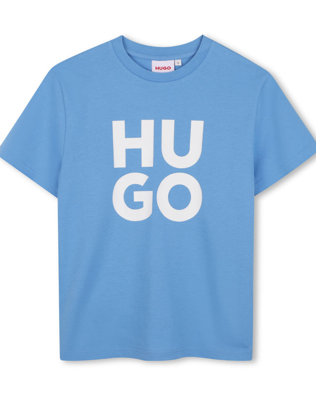 kids atelier hugo Blue Bold Logo T‑Shirt
