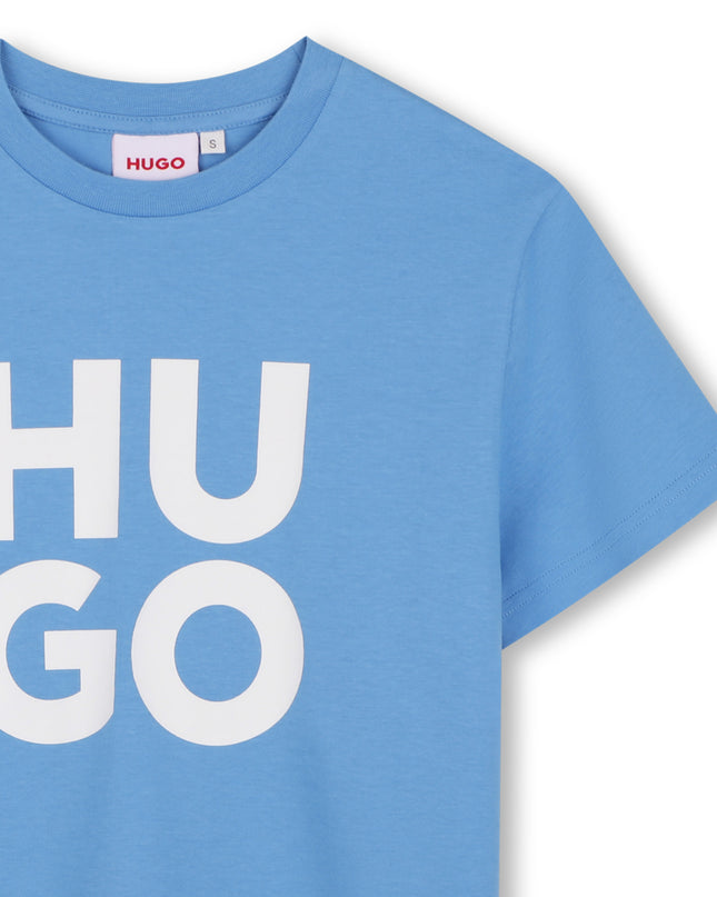 kids atelier hugo Blue Bold Logo T‑Shirt