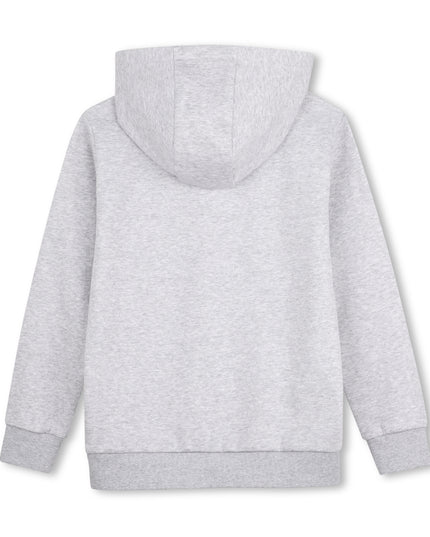 kids atelier hugo Light Gray Motion Logo Hooded Sweatshirt