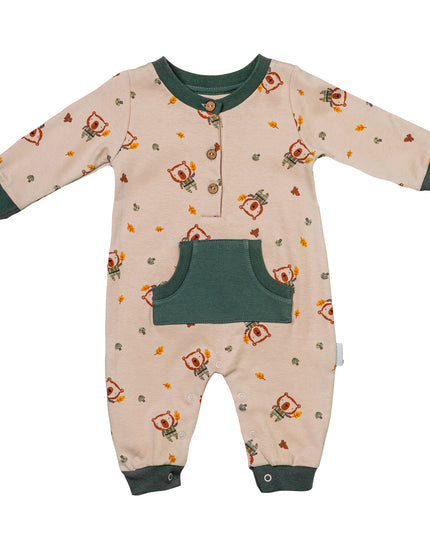 Andywawa-AC24214-BEIGE-ROMPER THE WOODS