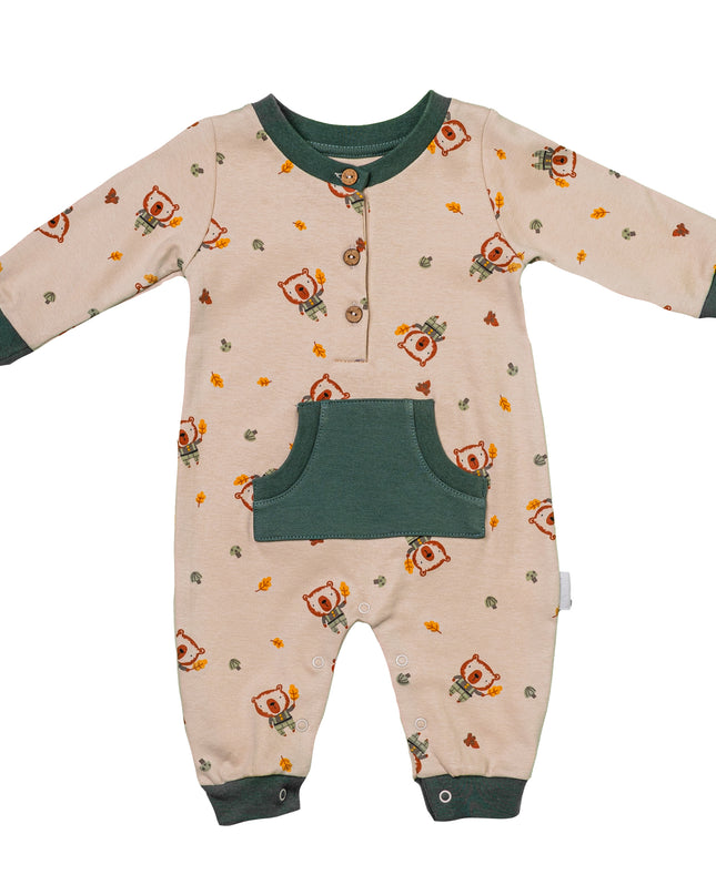 Andywawa-AC24214-BEIGE-ROMPER THE WOODS