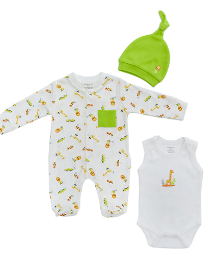 Andy Wawa-ECRU-BABY SET 3 PCS SET CUTE CROCODILE-AC22533