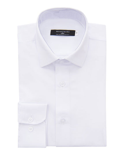 MOUSTACHE-22M01-WHITE-PLAIN SOLID SHIRT