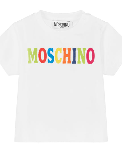 MOSCHINO-COLORFUL LOGO T-SHIRT-MUM02Y-LBA08-10101-OPT WHITE