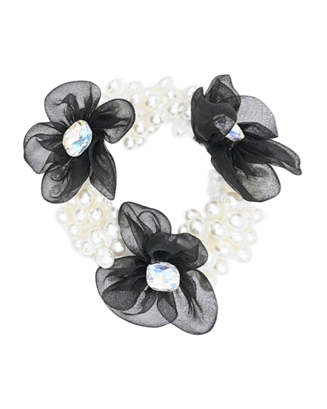 mimi tutu-MTPCS25007-Rhinestone Flower Scrunchie