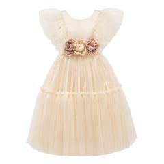 Tulleen-2784-Capp-La Croix-Fluttered Sleeves Dress