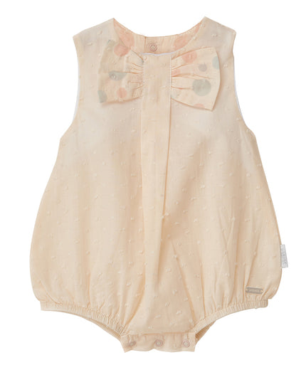 Andy Wawa-ECRU-BABY OVERALLS ROMPER POMPOM VANILLA CREAM-AC22655
