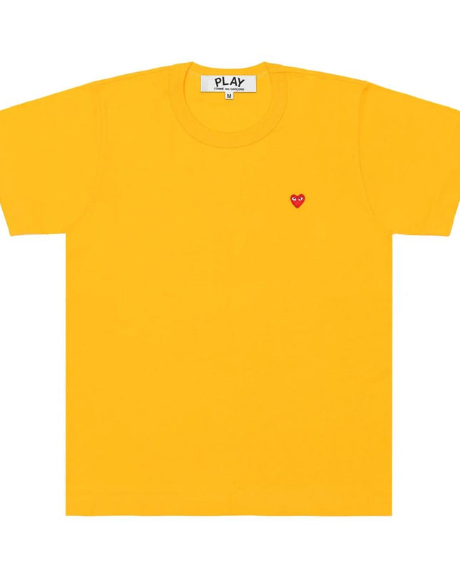Comme Des Garcons-Yellow Mini Heart T-Shirt-AZ-T313-051-2