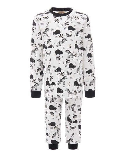 BANBLU-HIPPO + ZEBRA PRINT PJ SET-BB22006-WHITE