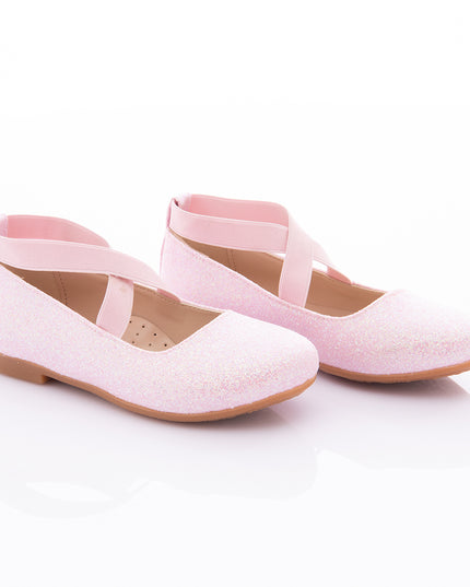 PERLA-SHOES v2-V50B-GLITTER BUBBLEGUM PINK BALLERINA SHOES