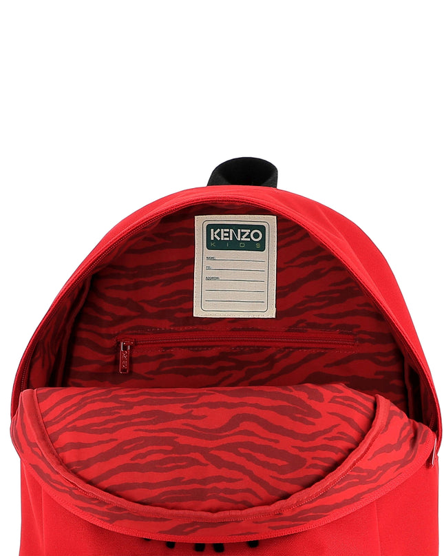 Kids Atelier-Kenzo-Tiger Logo Red Patch Backpack
