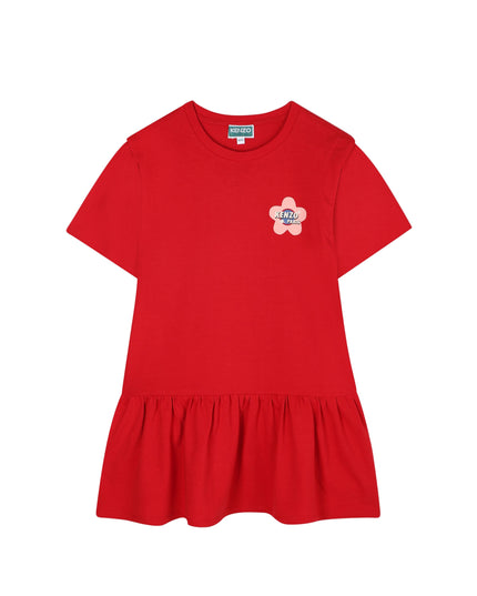 Kids Atelier-Kenzo-Dark Red Short Sleeve Dress