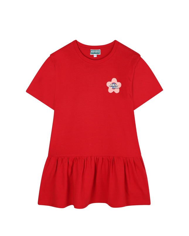 Kids Atelier-Kenzo-Dark Red Short Sleeve Dress
