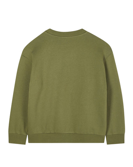 Kids Atelier-Kenzo-Olive Green Tiger Logo Sweatshirt