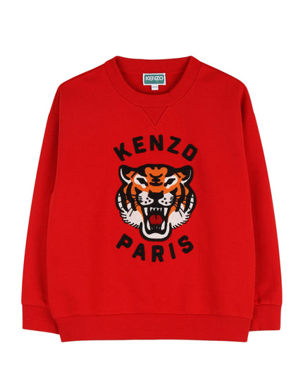 Kids atelier-Kenzo-Red Tiger Logo Sweatshirt