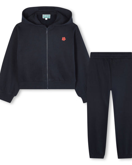 Kids Atelier-Kenzo-Girls Navy Blue Boke Flower Tracksuit