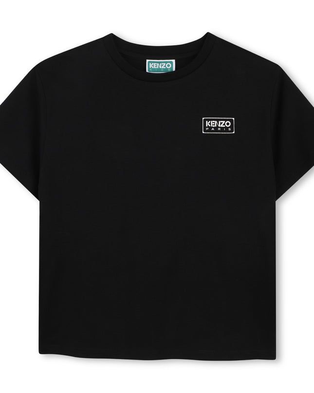 kids atelier Kenzo Black Paris Logo T-shirt