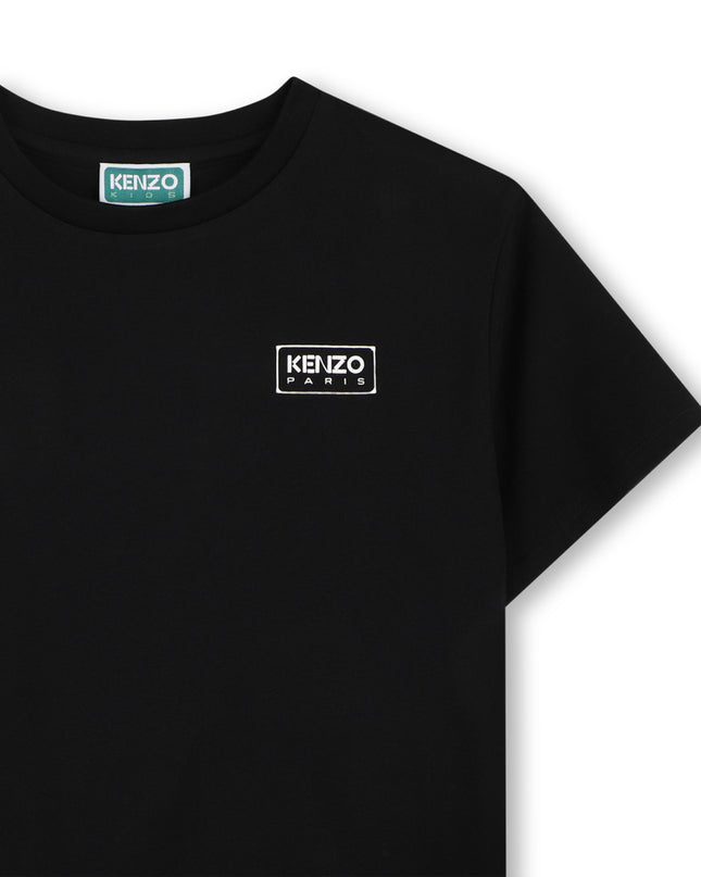 kids atelier Kenzo Black Paris Logo T-shirt