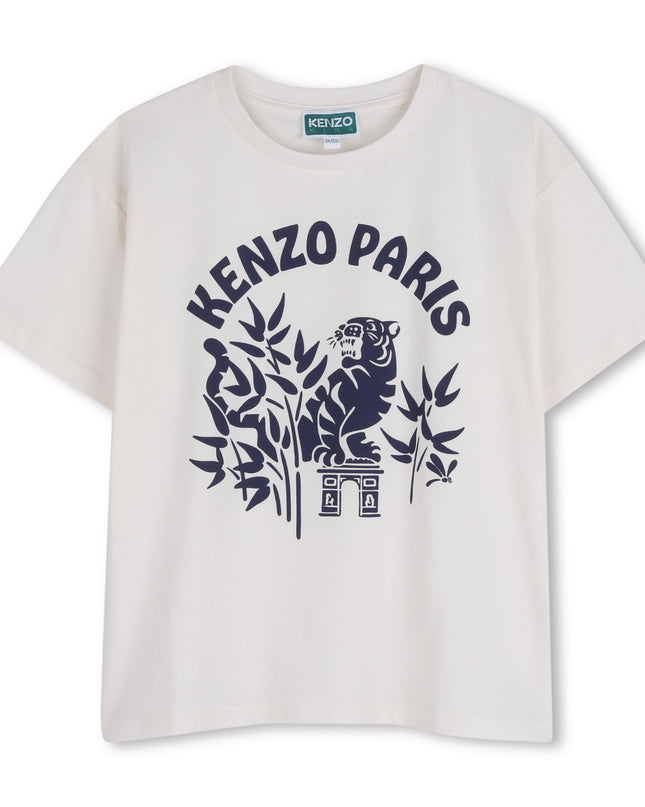 kids atelier Kenzo White Kenzo Paris Tiger Graphic Tee