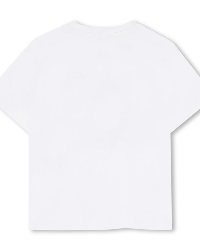 kids atelier kenzo White Paris Embroidered Logo Tee