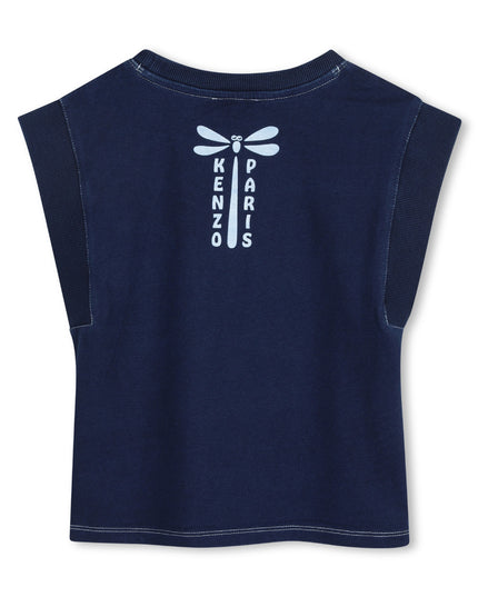 kids atelier kenzo Medieval Blue Sleeveless Logo Top