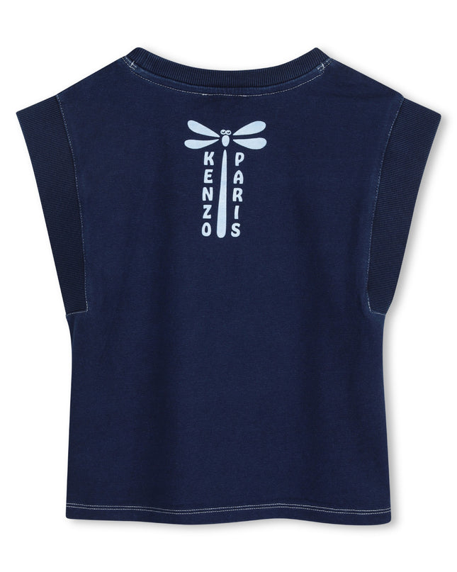 kids atelier kenzo Medieval Blue Sleeveless Logo Top