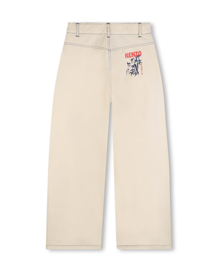 kids atelier kenzo Beige Wide-Leg Kenzo Pants