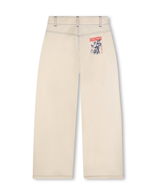 kids atelier kenzo Beige Wide-Leg Kenzo Pants