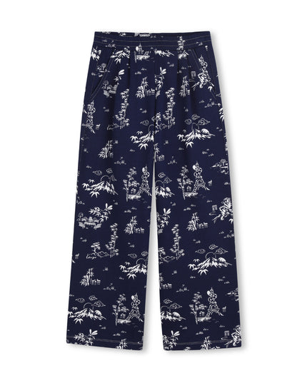 kids atelier kenzo Medieval Blue Kenzo Printed Pants