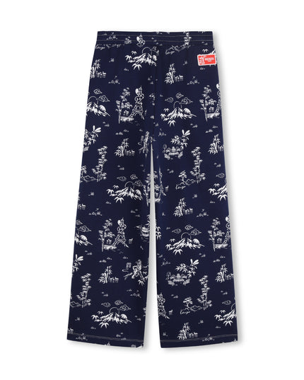 kids atelier kenzo Medieval Blue Kenzo Printed Pants