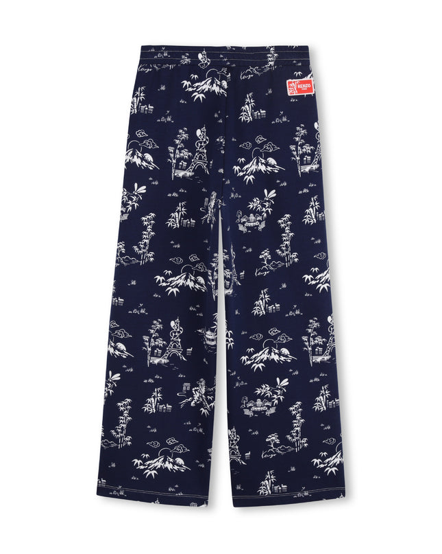 kids atelier kenzo Medieval Blue Kenzo Printed Pants