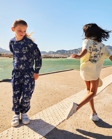 kids atelier kenzo Medieval Blue Kenzo Printed Pants