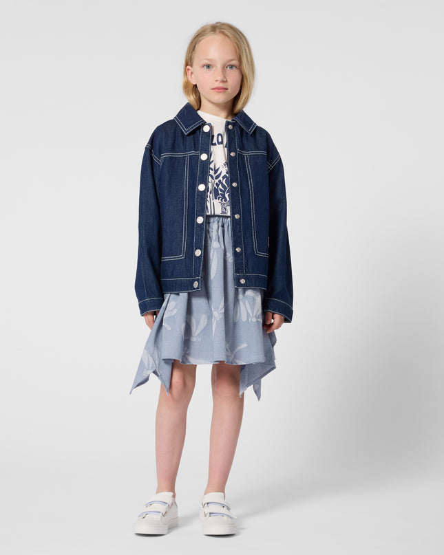 kids atelier kenzo Pale Blue Kenzo Asymmetrical Skirt