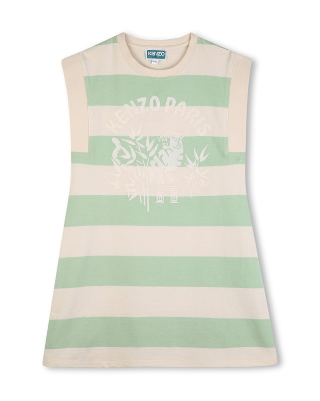 kids atelier kenzo Light Green & Beige Kenzo Striped Dress