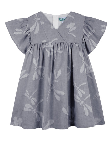 kids atelier kenzo Pale Blue Kenzo Kids Flutter Dress