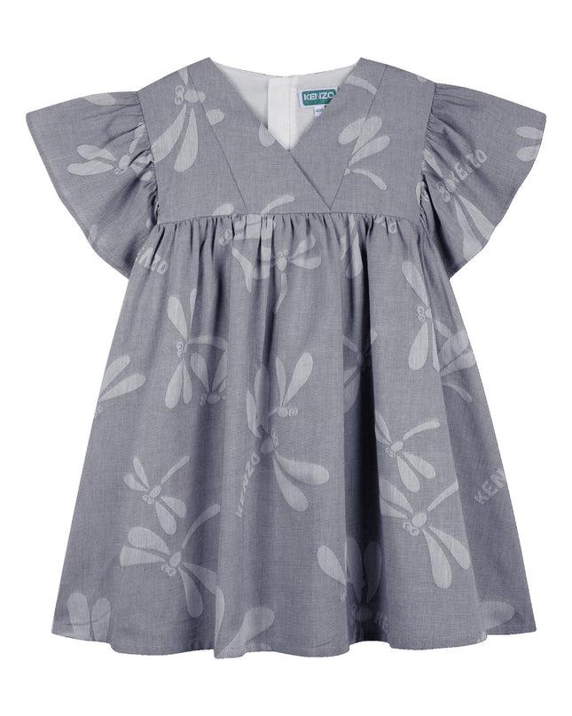 kids atelier kenzo Pale Blue Kenzo Kids Flutter Dress